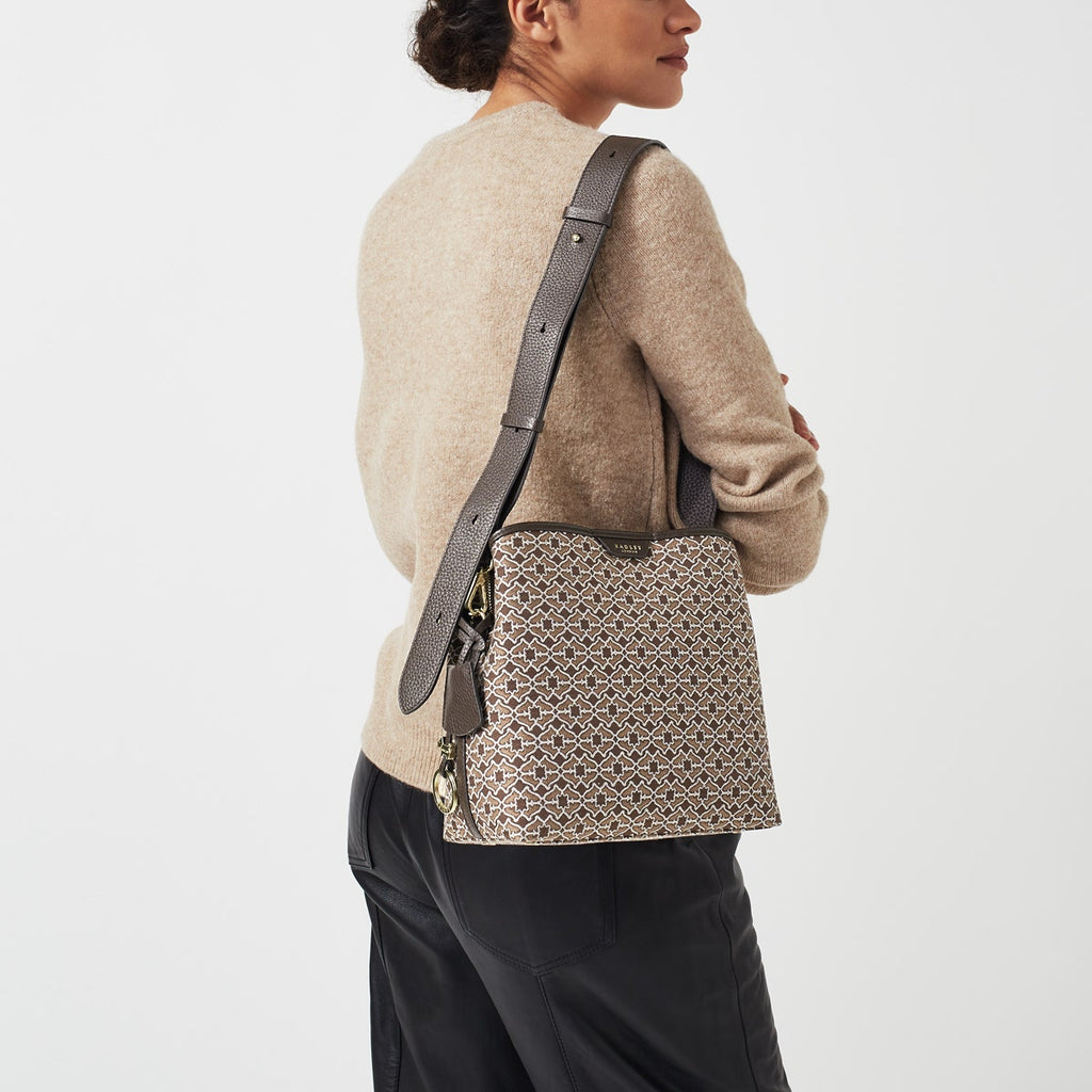 Dukes Place Leather Medium Compartment Cross Body Bag in Tortoise - H7602205