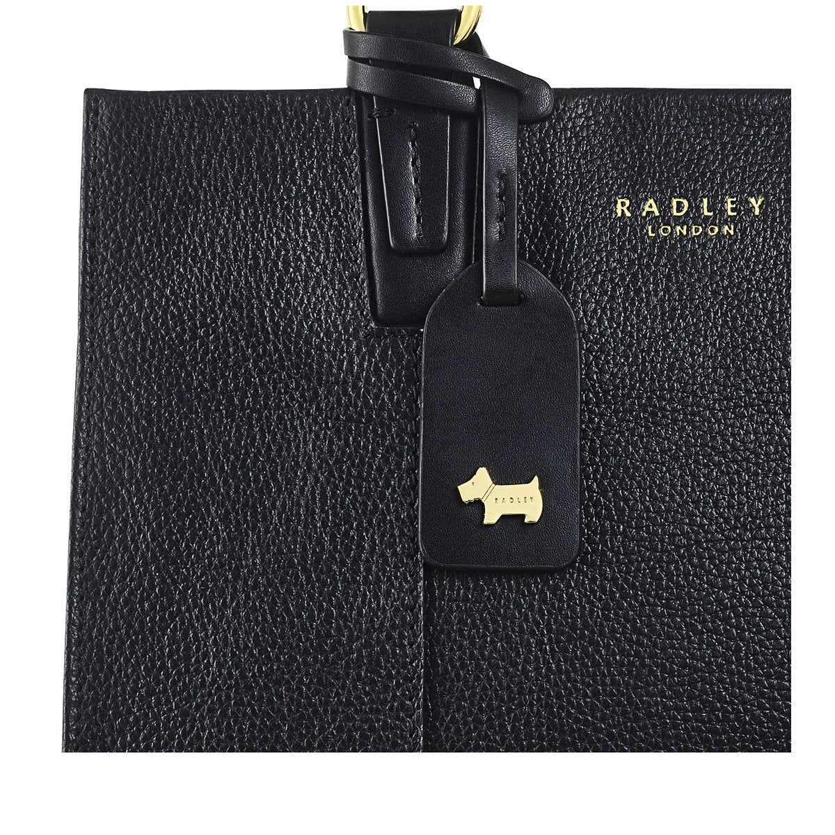 Bedford Square Leather Small Ziptop Grab Bag in Black - H7631001