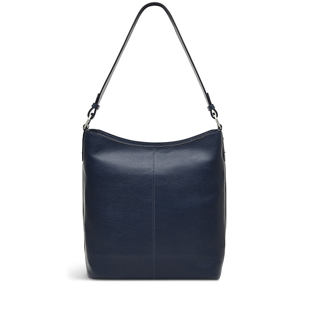 Southwark Lane Leather Large Ziptop Shoulder Bag in Ink - H7740401