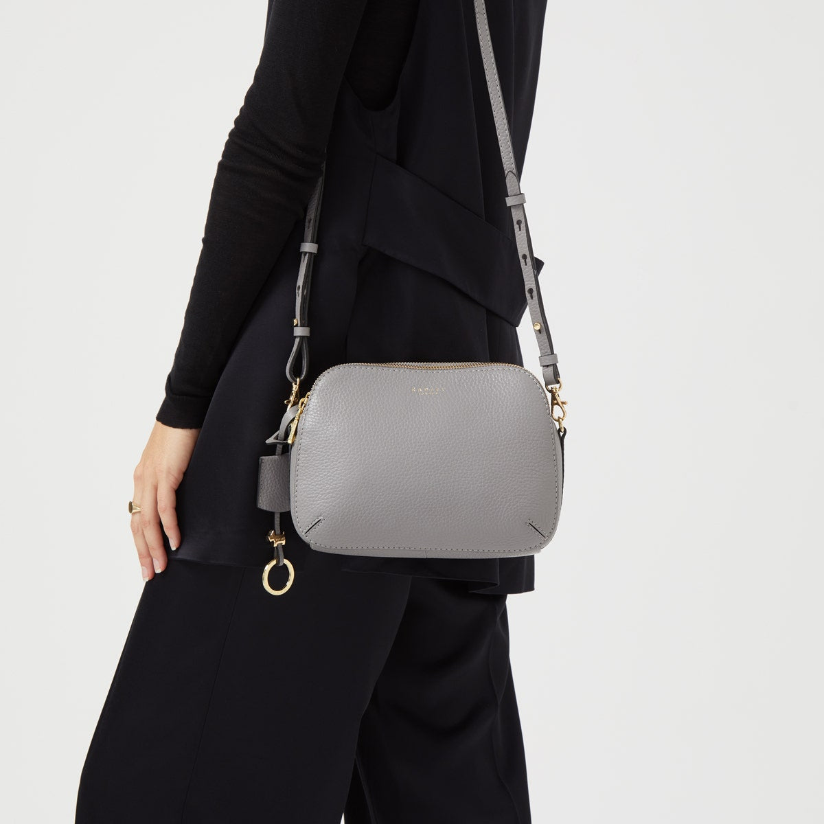 Dukes Place Leather Medium Ziptop Crossbody Bag in Cloud Burst - H7866093