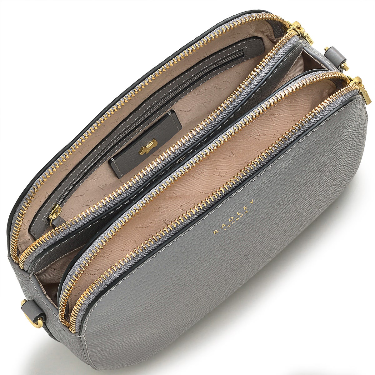 Dukes Place Leather Medium Ziptop Crossbody Bag in Cloud Burst - H7866093