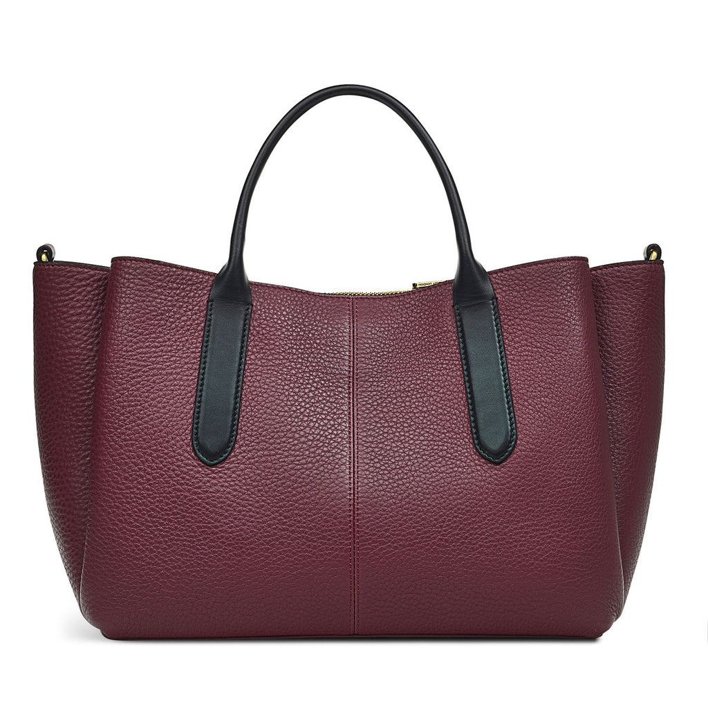 Hillgate Place Leather Medium Satchel Multiway Bag in Dark Cherry - H7877609