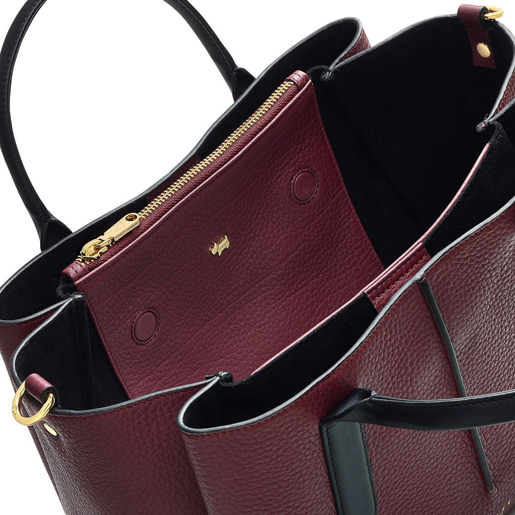 Hillgate Place Leather Medium Satchel Multiway Bag in Dark Cherry - H7877609