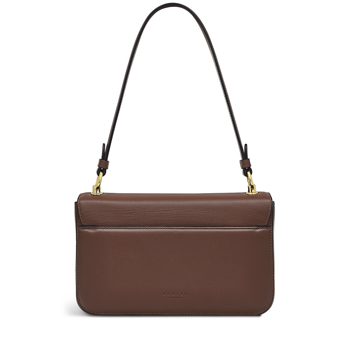 Hanley Close Leather Medium Flapover Shoulder Bag in Walnut - H7881208