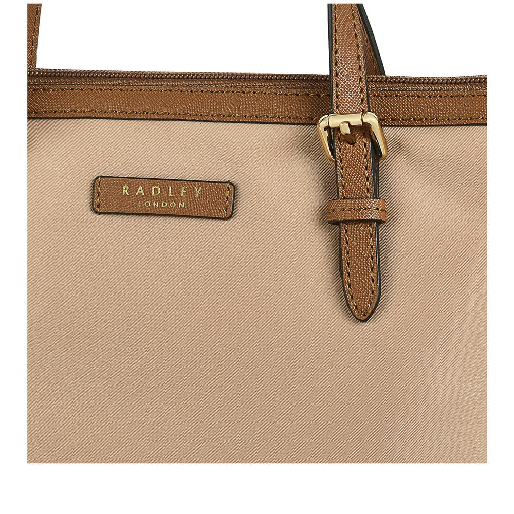 Montague Street Fabric Medium Ziptop Satchel Bag in Biscuit - H7975293