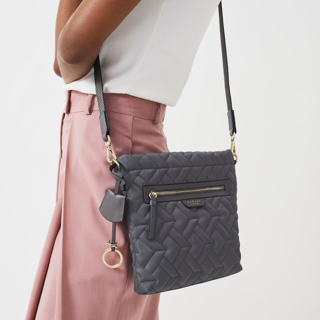 Finsbury Park Fabric Small Ziptop Crossbody Bag in Charcoal - H8186041