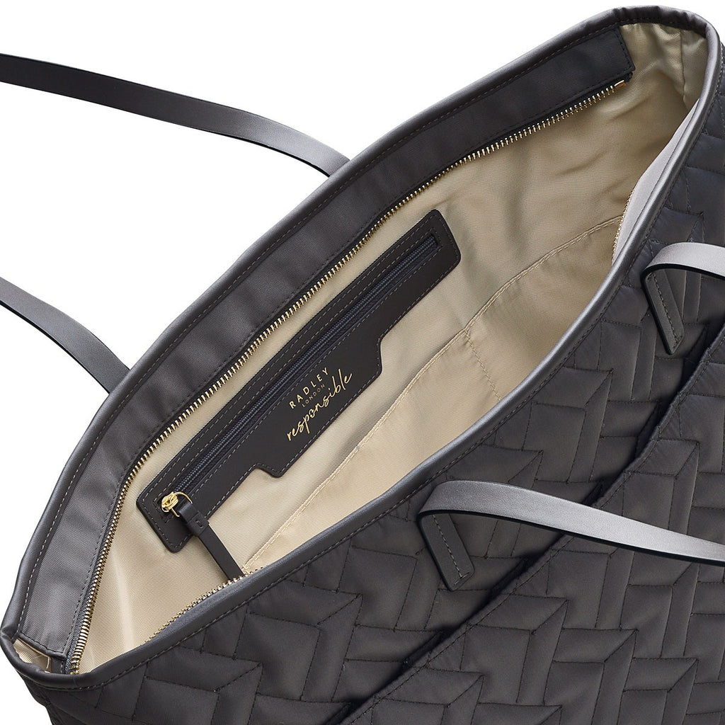 Finsbury Park Fabric Large Ziptop Tote Bag in Charcoal - H8188041