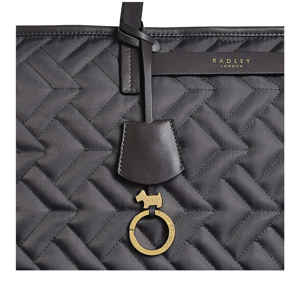 Finsbury Park Fabric Large Ziptop Tote Bag in Charcoal - H8188041