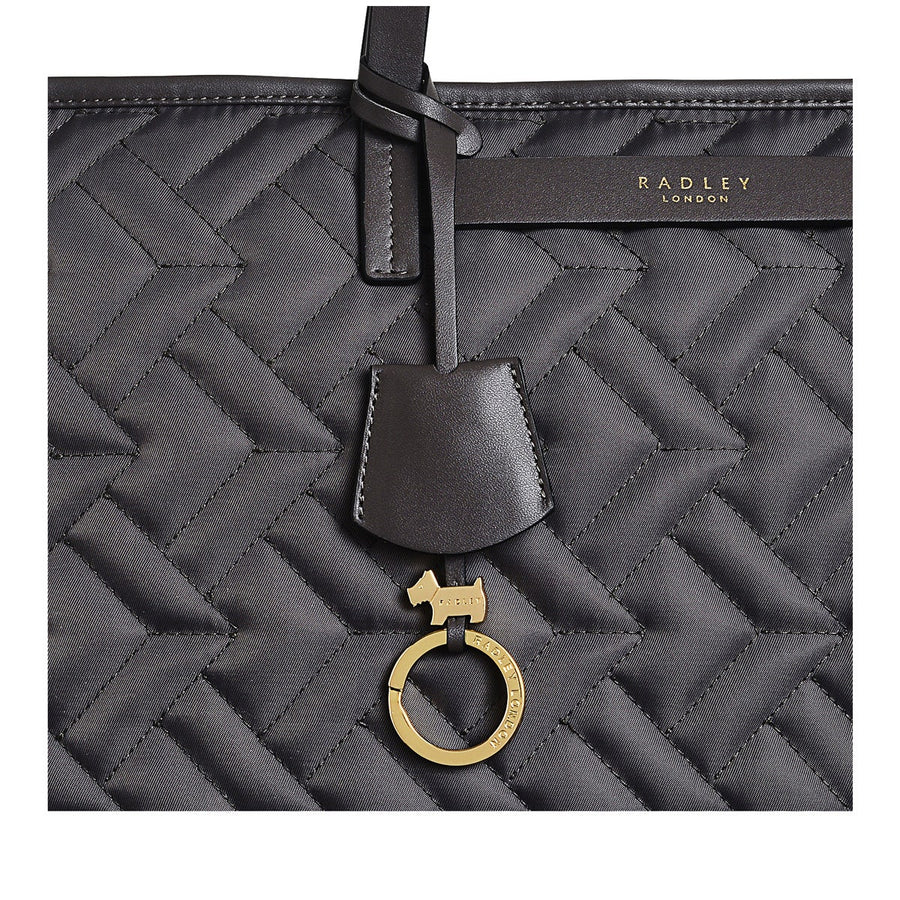 Finsbury Park Fabric Large Ziptop Tote Bag in Charcoal - H8188041