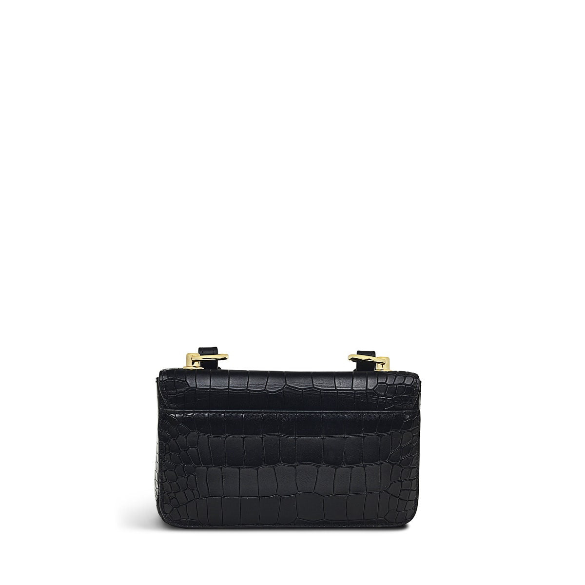 Hanley Close Leather Mini Flapover Crossbody Bag in Black - H8207001