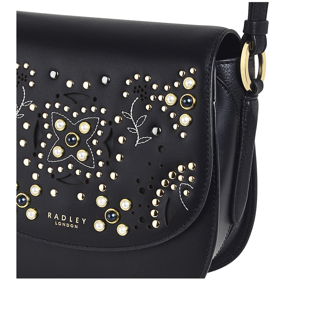 Liverpool Street 2.0 Leather Medium Flapover Crossbody Bag in Black - H8212001