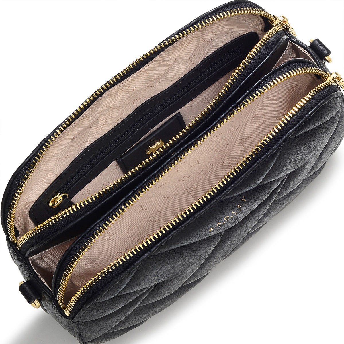 Dukes Place Leather Medium Ziptop Crossbody Bag in Black - H8216001