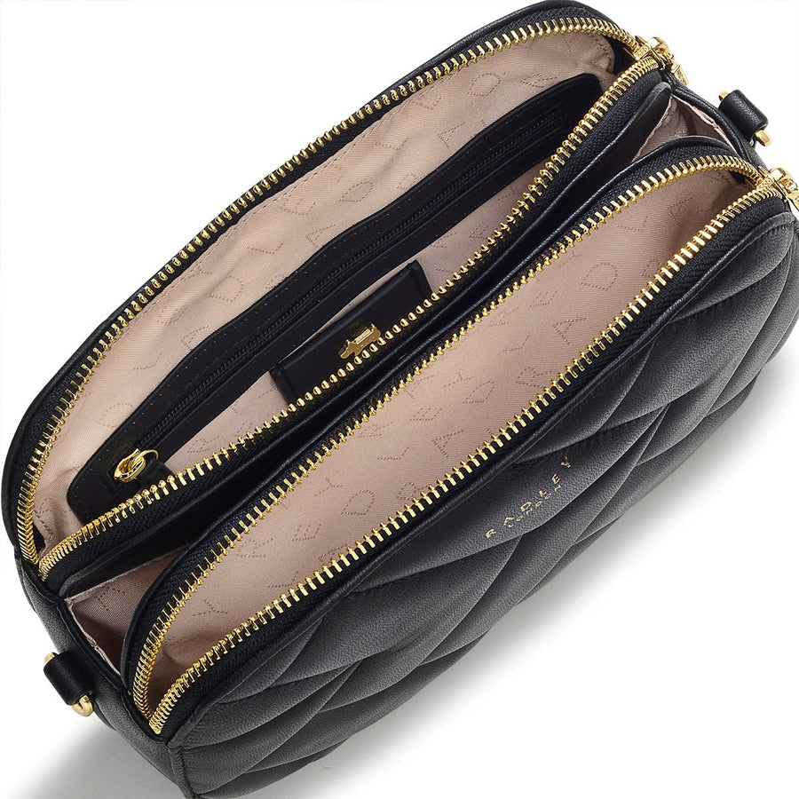 Dukes Place Leather Medium Ziptop Crossbody Bag in Black - H8216001