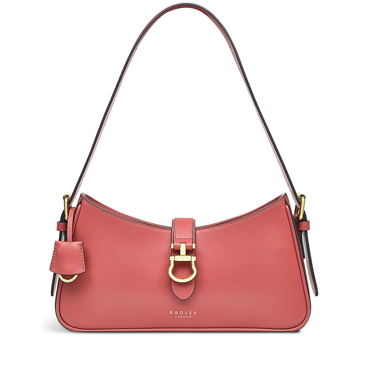 Linden Gardens Leather Medium Ziptop Shoulder Bag in Copper Pink - H8224618