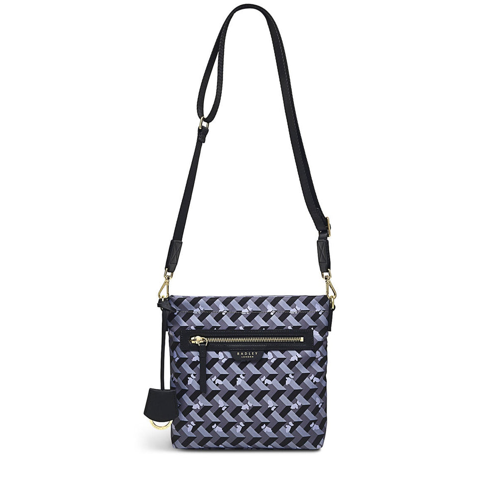 Finsbury Park Fabric Small Ziptop Crossbody Bag in Thunder - H8244074