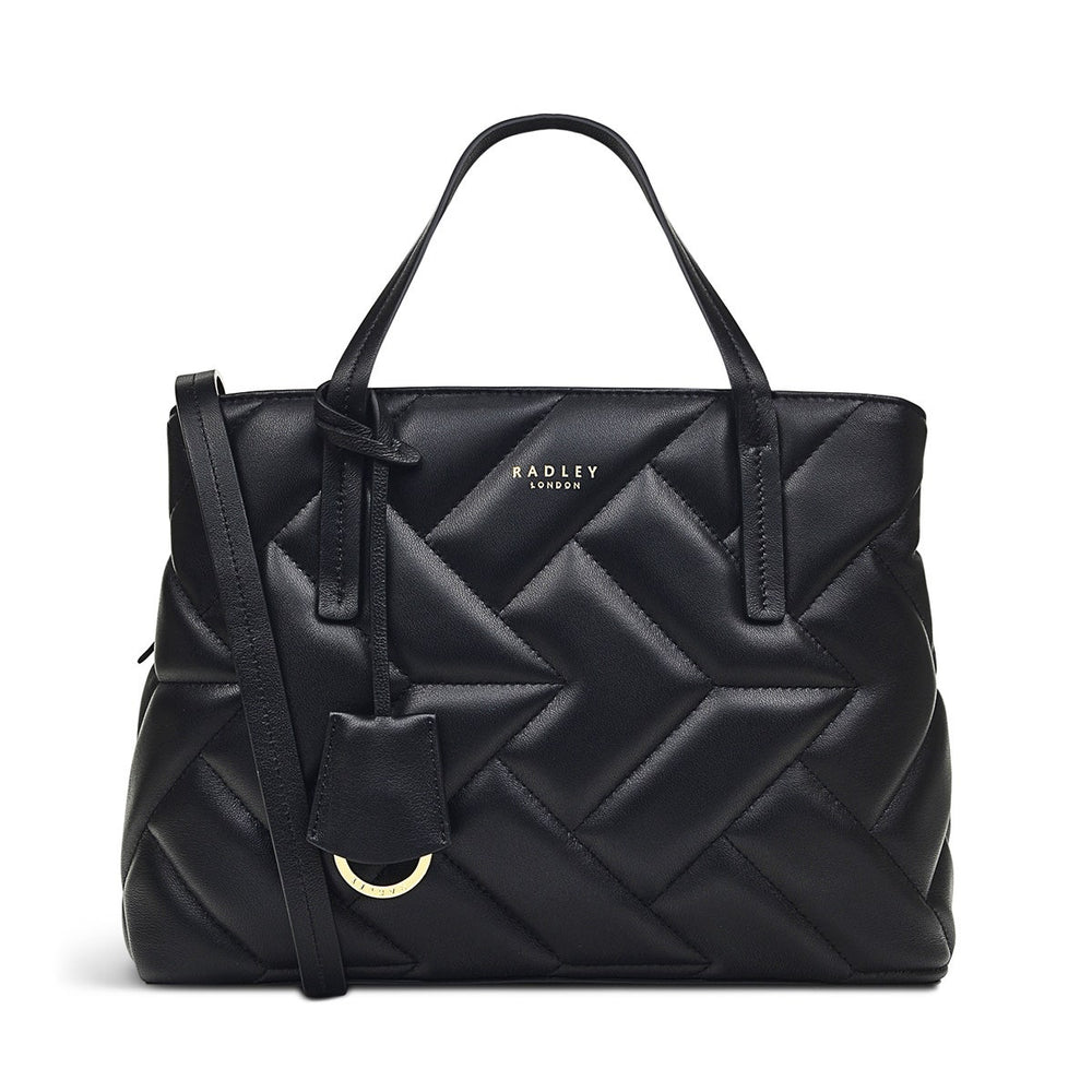 Dukes Place Leather Medium Ziptop Grab Bag in Black - H8255001