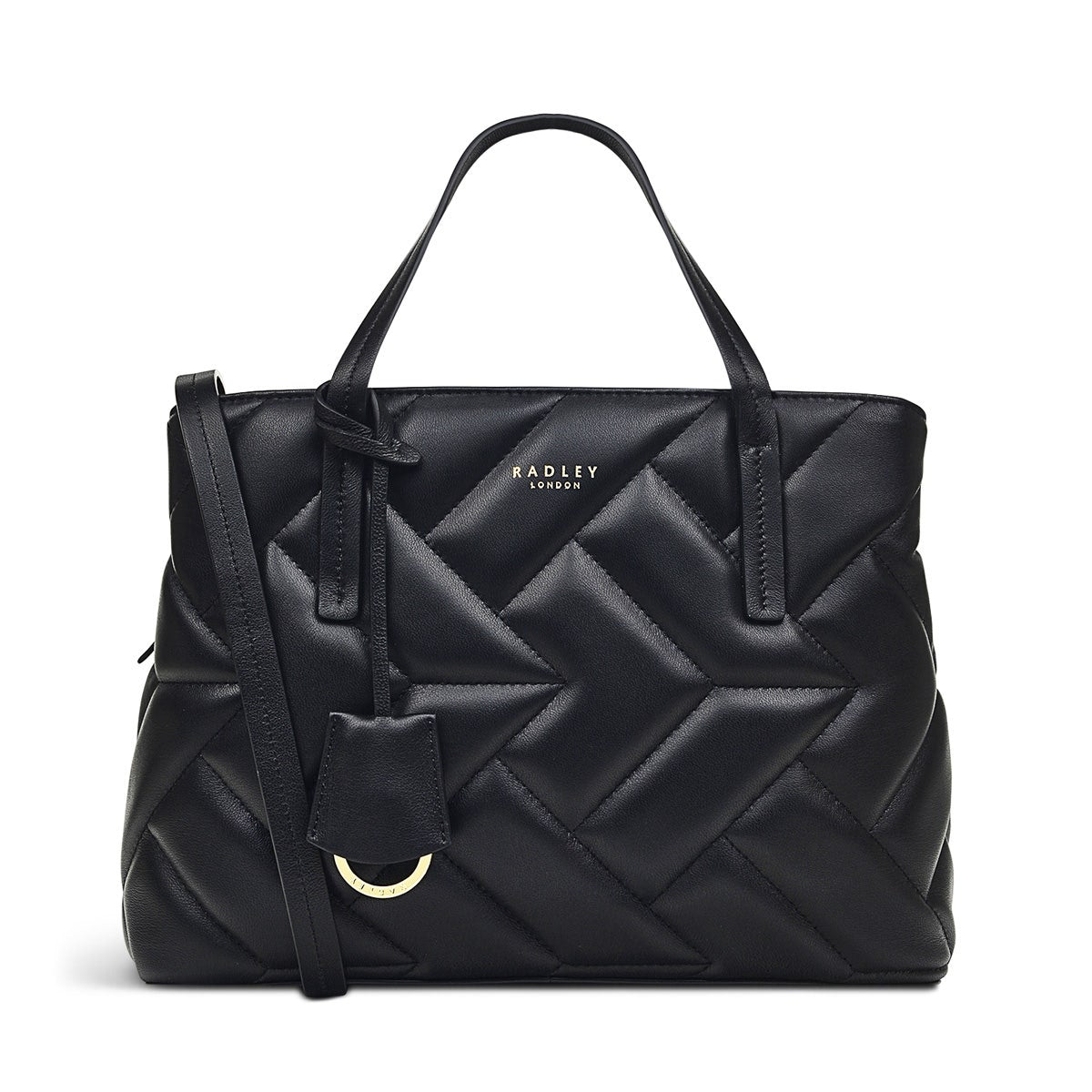 Dukes Place Leather Medium Ziptop Satchel Bag in Black - H8255001