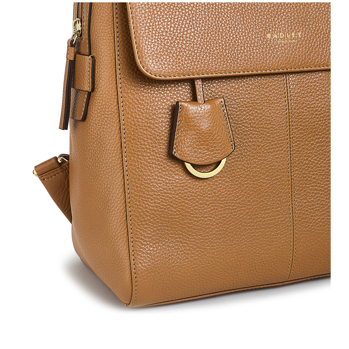 Lorne Close Leather Large Flapover Backpack in Caramel - H8768235