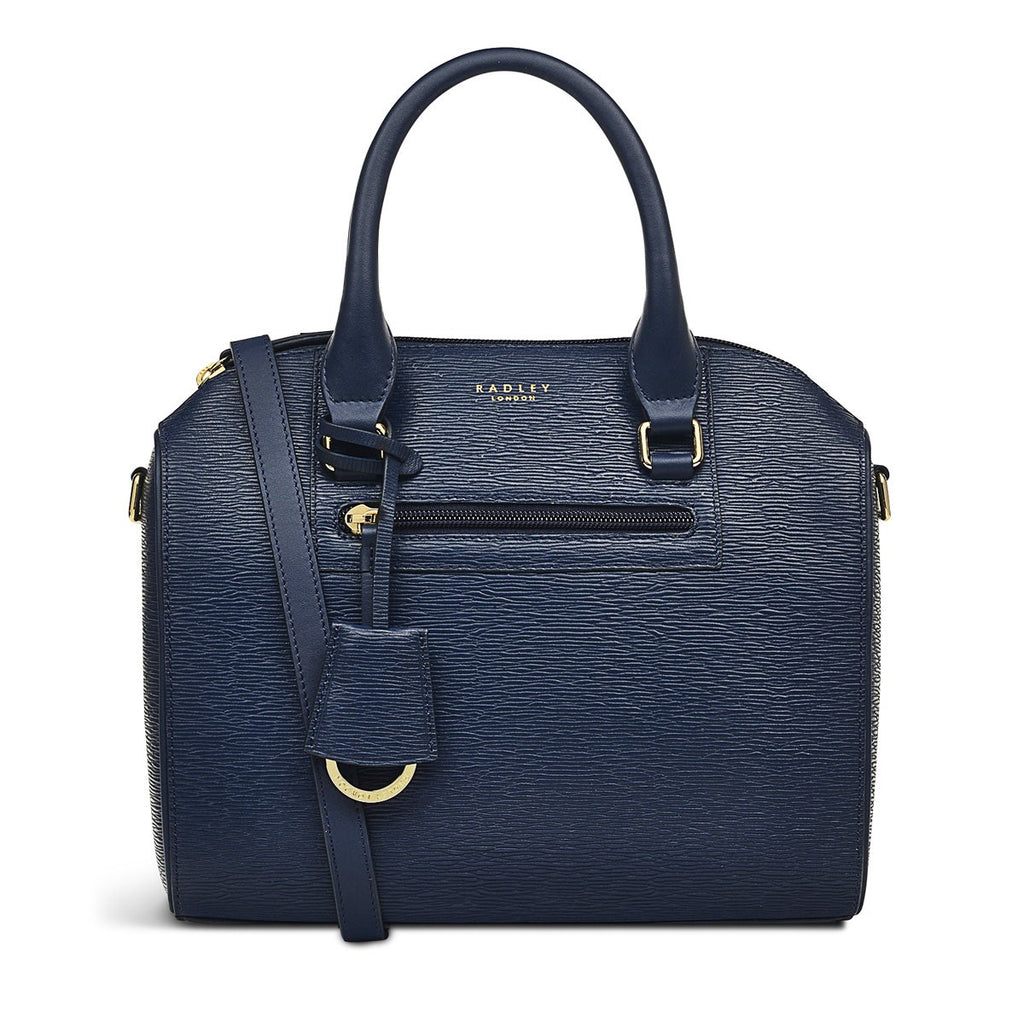 Hamilton Way Leather Medium Ziptop Shoulder Bag in Ink - H8773401