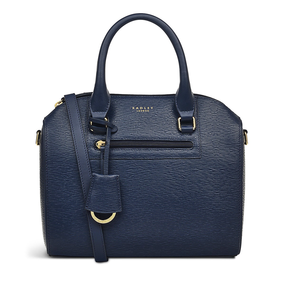 Hamilton Way Leather Medium Ziptop Shoulder Bag in Ink - H8773401