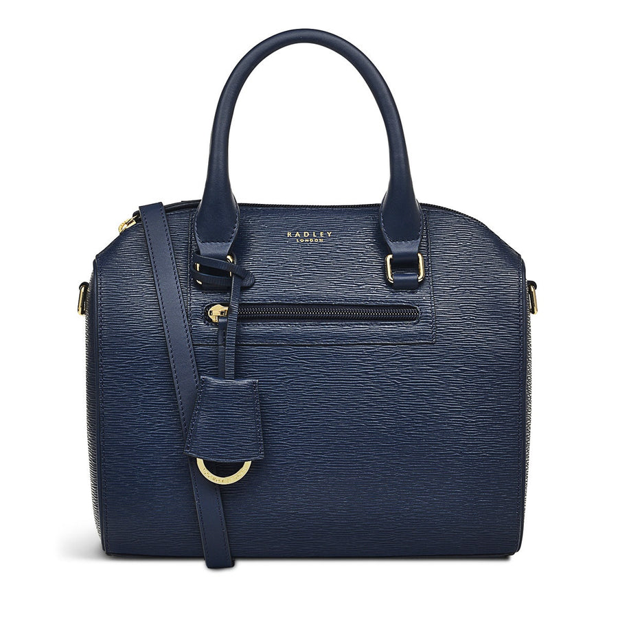 Hamilton Way Leather Medium Ziptop Shoulder Bag in Ink - H8773401