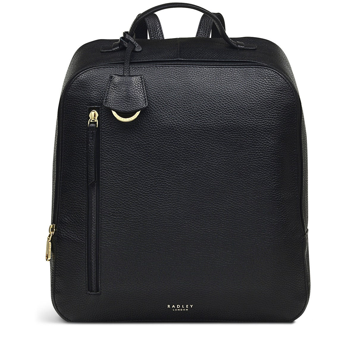 Hale Lane Leather Large Ziptop Backpack in Black - H8793001
