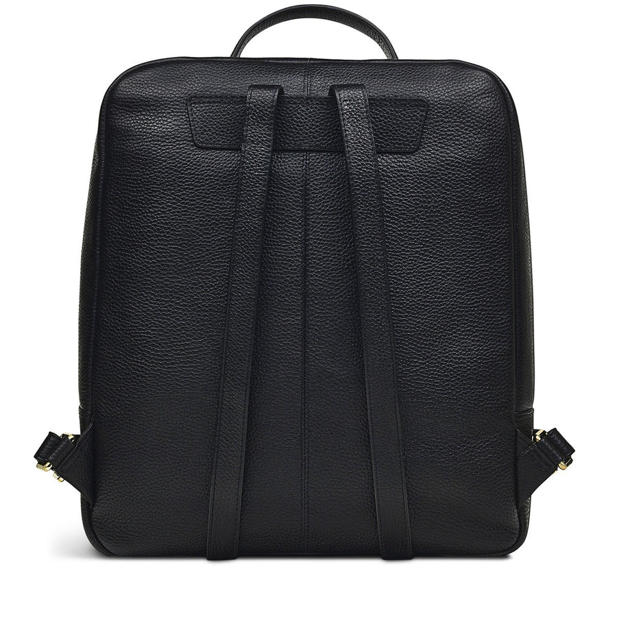 Hale Lane Leather Large Ziptop Backpack in Black - H8793001