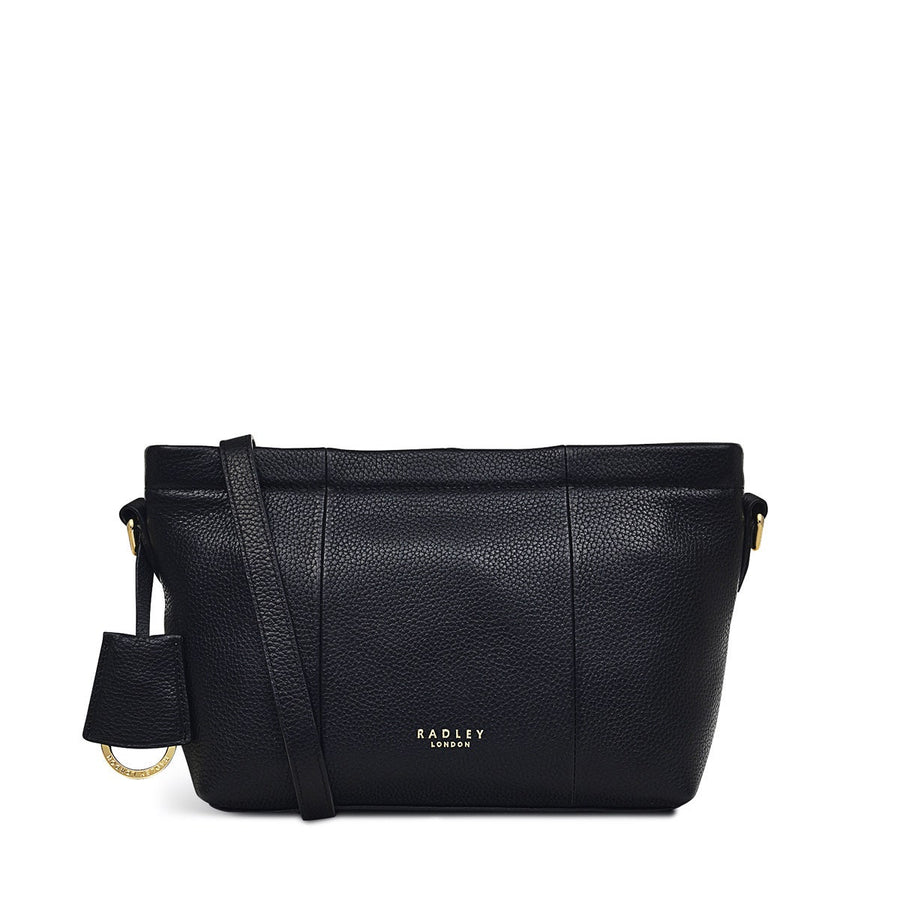 Furze Lane Leather Small Ziptop Crossbody Bag in Black - H8797001