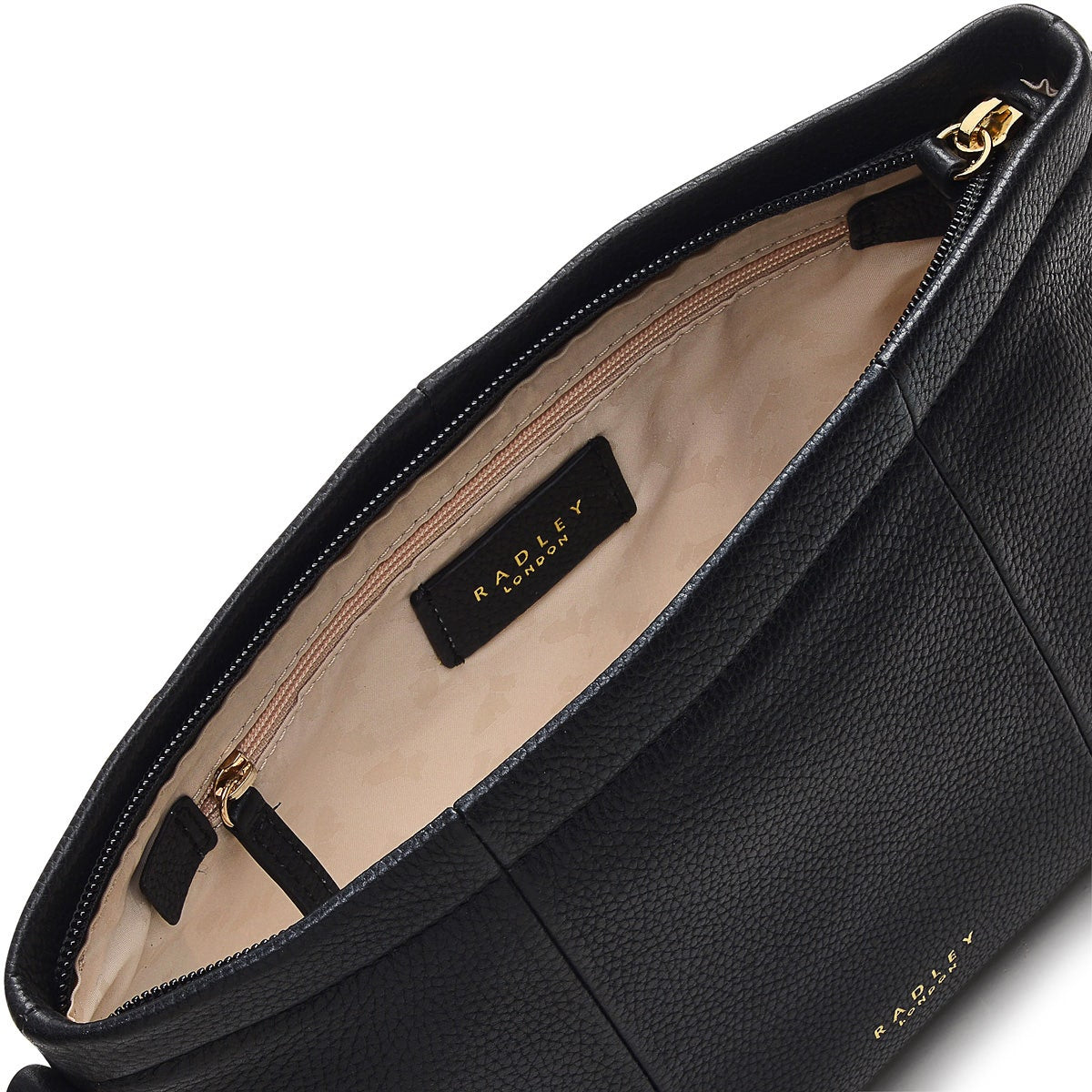 Furze Lane Leather Small Ziptop Crossbody Bag in Black - H8797001