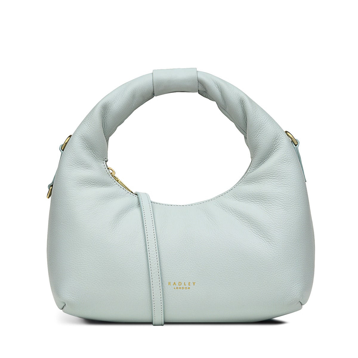 Charles Street Leather Small Ziptop Satchel Bag in Seafoam - H8823367