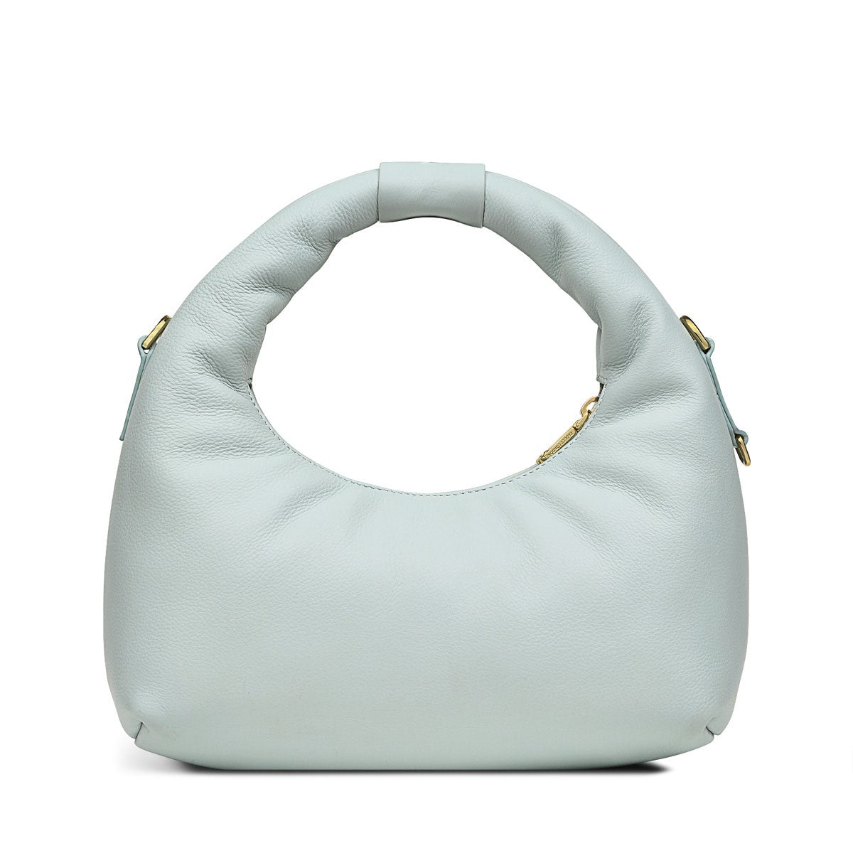 Charles Street Leather Small Ziptop Satchel Bag in Seafoam - H8823367