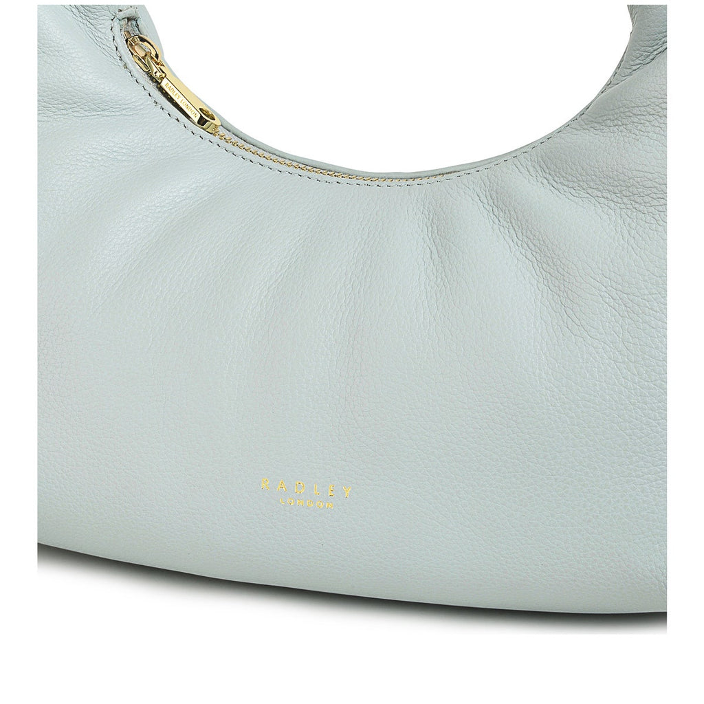 Charles Street Leather Small Ziptop Satchel Bag in Seafoam - H8823367