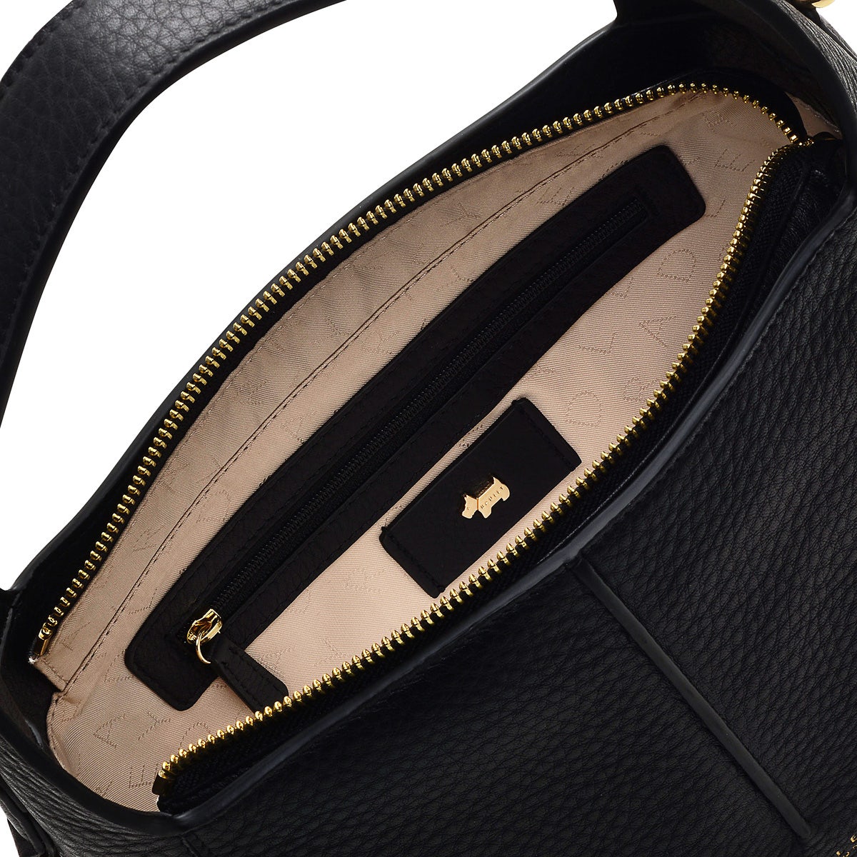 Hillgate Place Leather Medium Ziptop Grab Bag in Black - H8827001