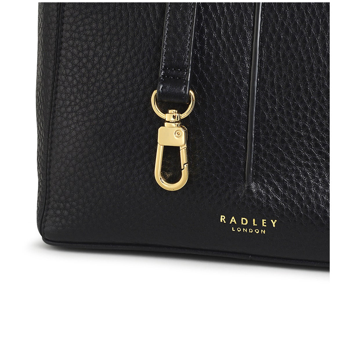 Hillgate Place Leather Medium Ziptop Satchel Bag in Black - H8827001