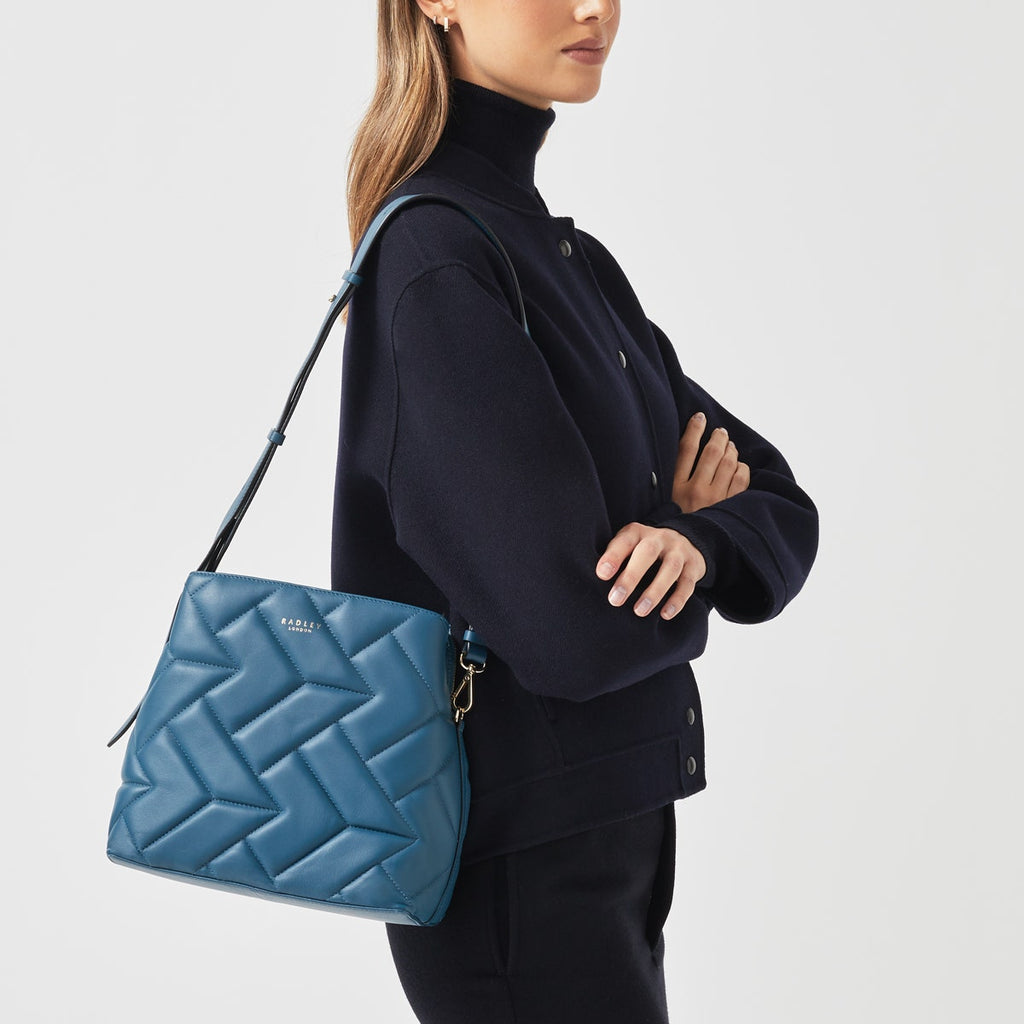 Dukes Place Leather Medium Compartment Crossbody Bag in Deepsea - H8832405