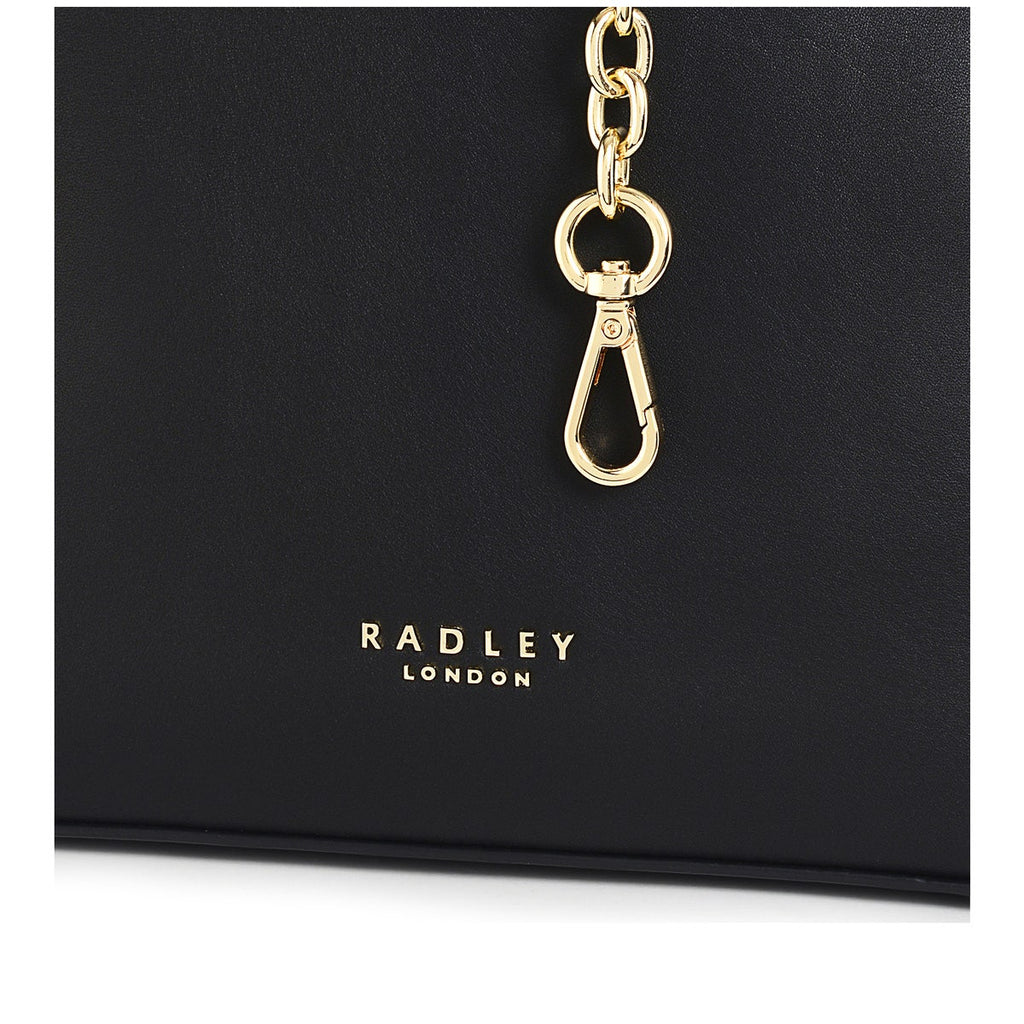 Warnham Court Leather Small Ziptop Satchel Bag in Black - H8834001