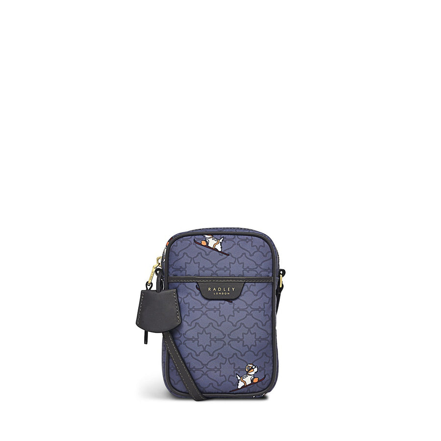 Heirloom Ski Dog Fabric Medium Phone Crossbody Bag in Cloud Burst - H8846093