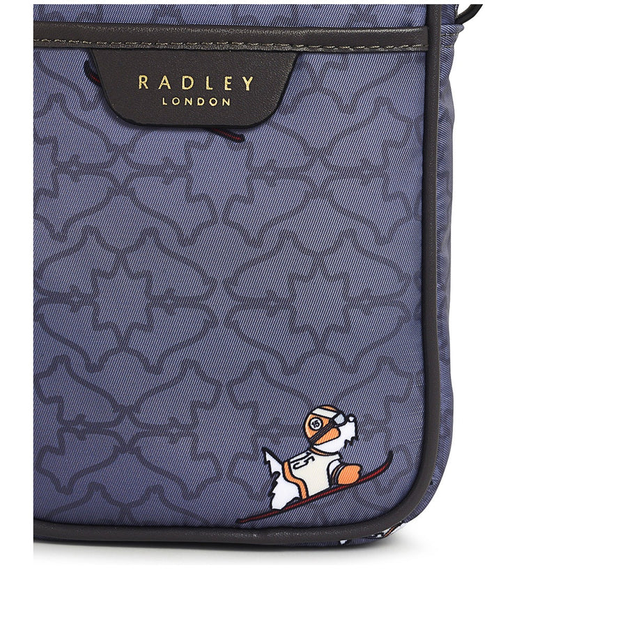 Heirloom Ski Dog Fabric Medium Phone Crossbody Bag in Cloud Burst - H8846093