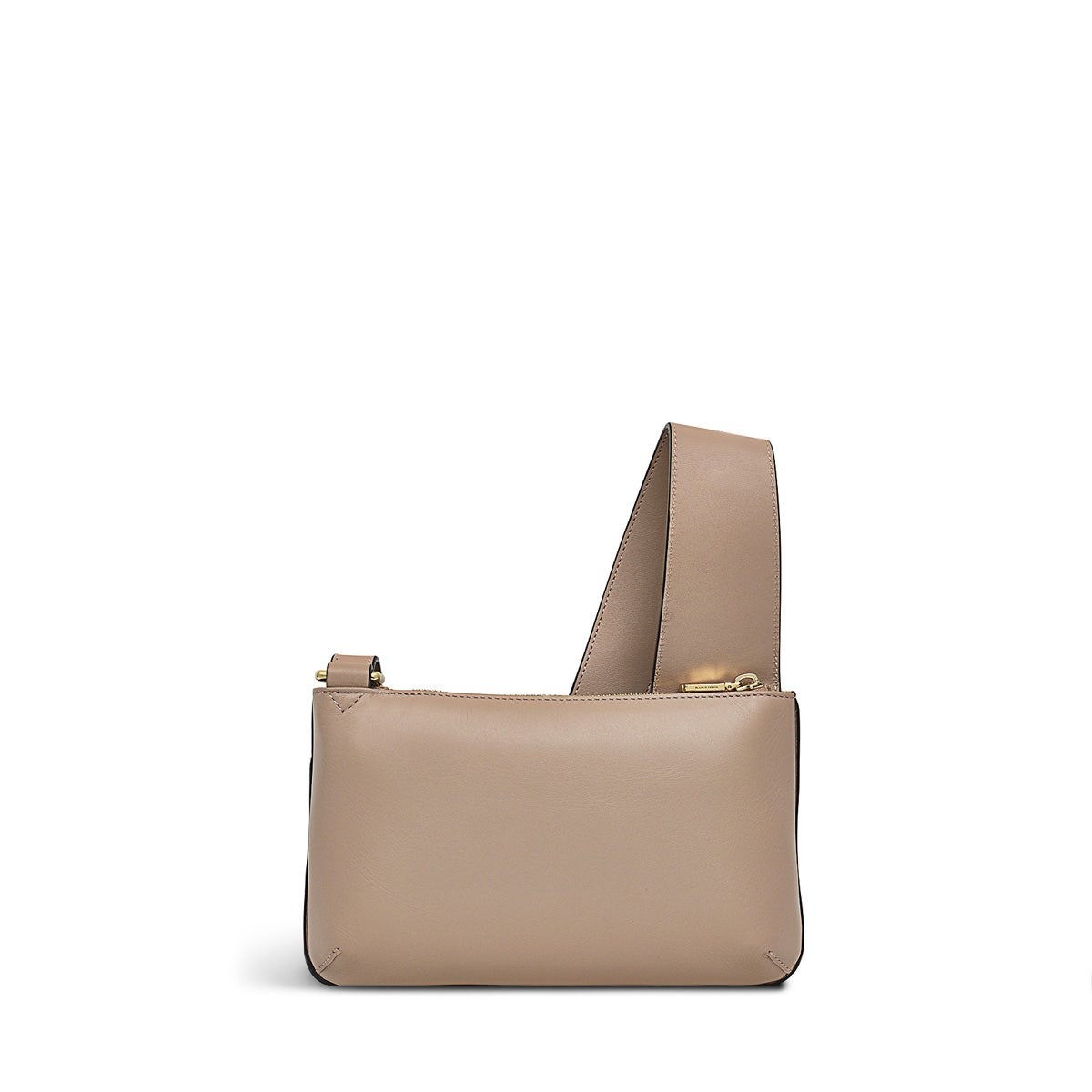 Pockets Leather Mini Ziptop Crossbody Bag in Silt - H8848266