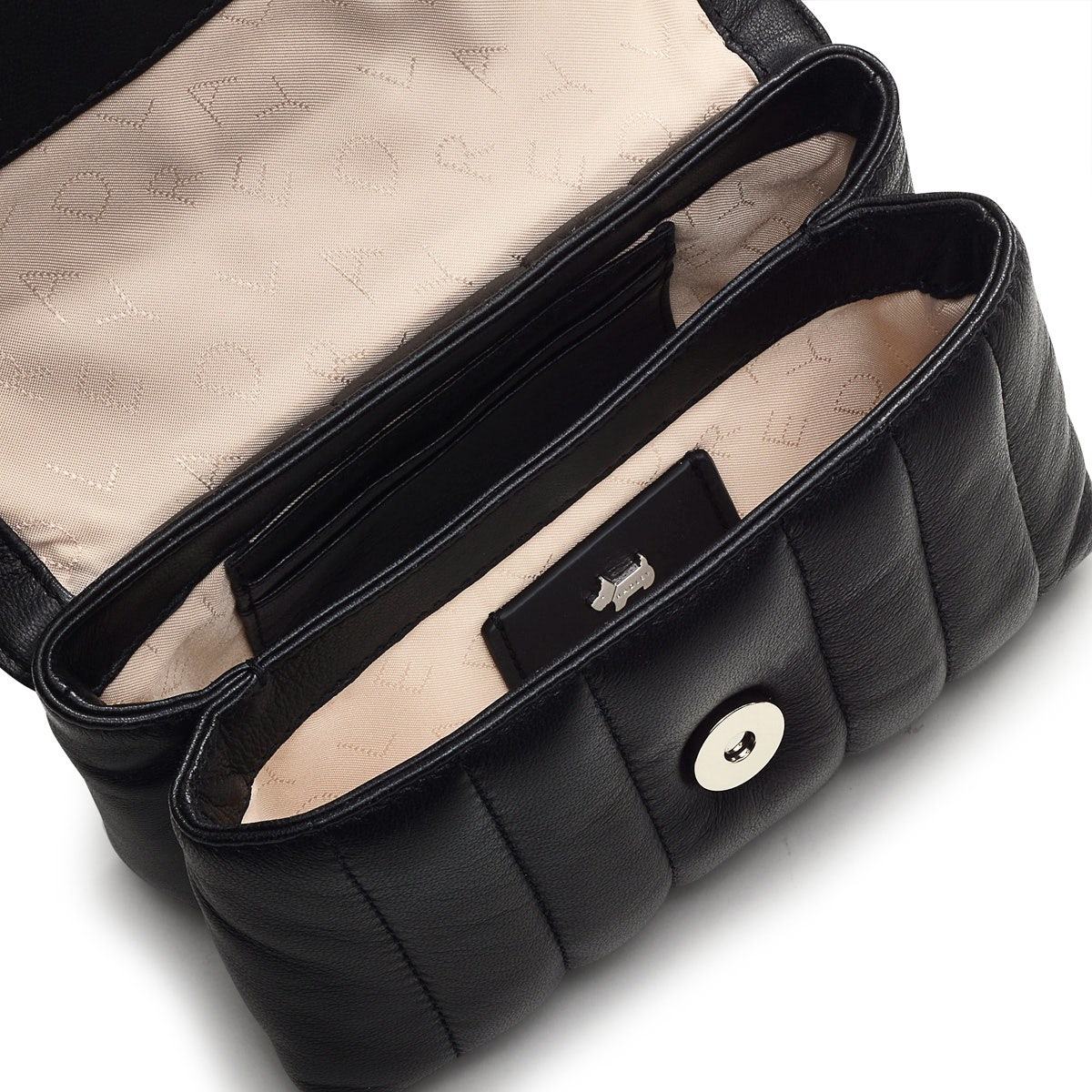 Mill Bay Leather Small Flapover Crossbody Bag in Black - H8864001