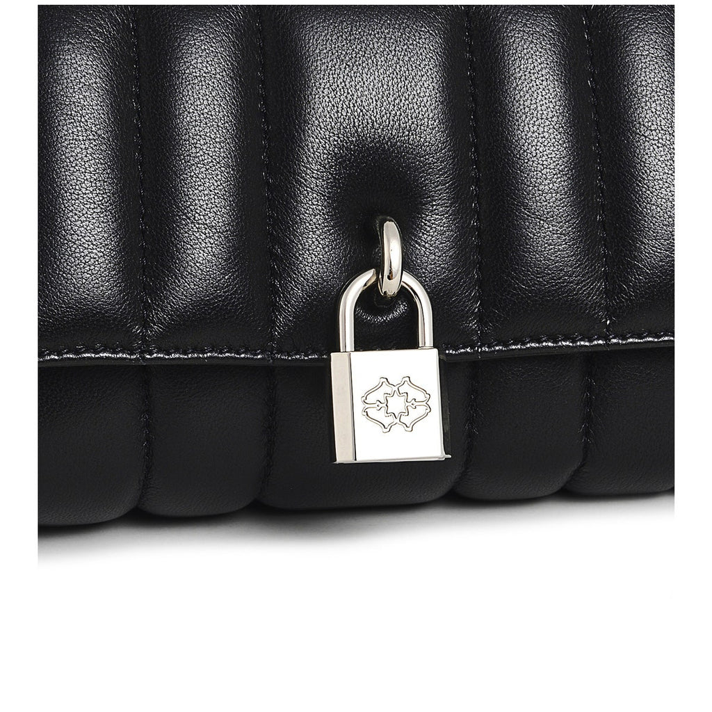 Mill Bay Leather Small Flapover Crossbody Bag in Black - H8864001