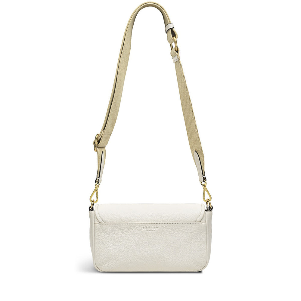 Heirloom Place Leather Medium Flapover Crossbody Bag in Chalk - H8870109