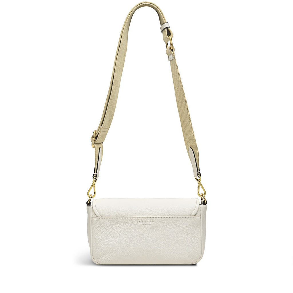 Heirloom Place Leather Medium Flapover Crossbody Bag in Chalk - H8870109