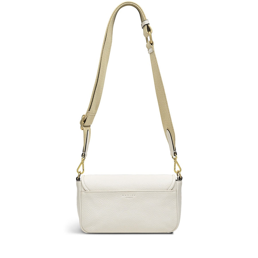 Heirloom Place Leather Medium Flapover Crossbody Bag in Chalk - H8870109