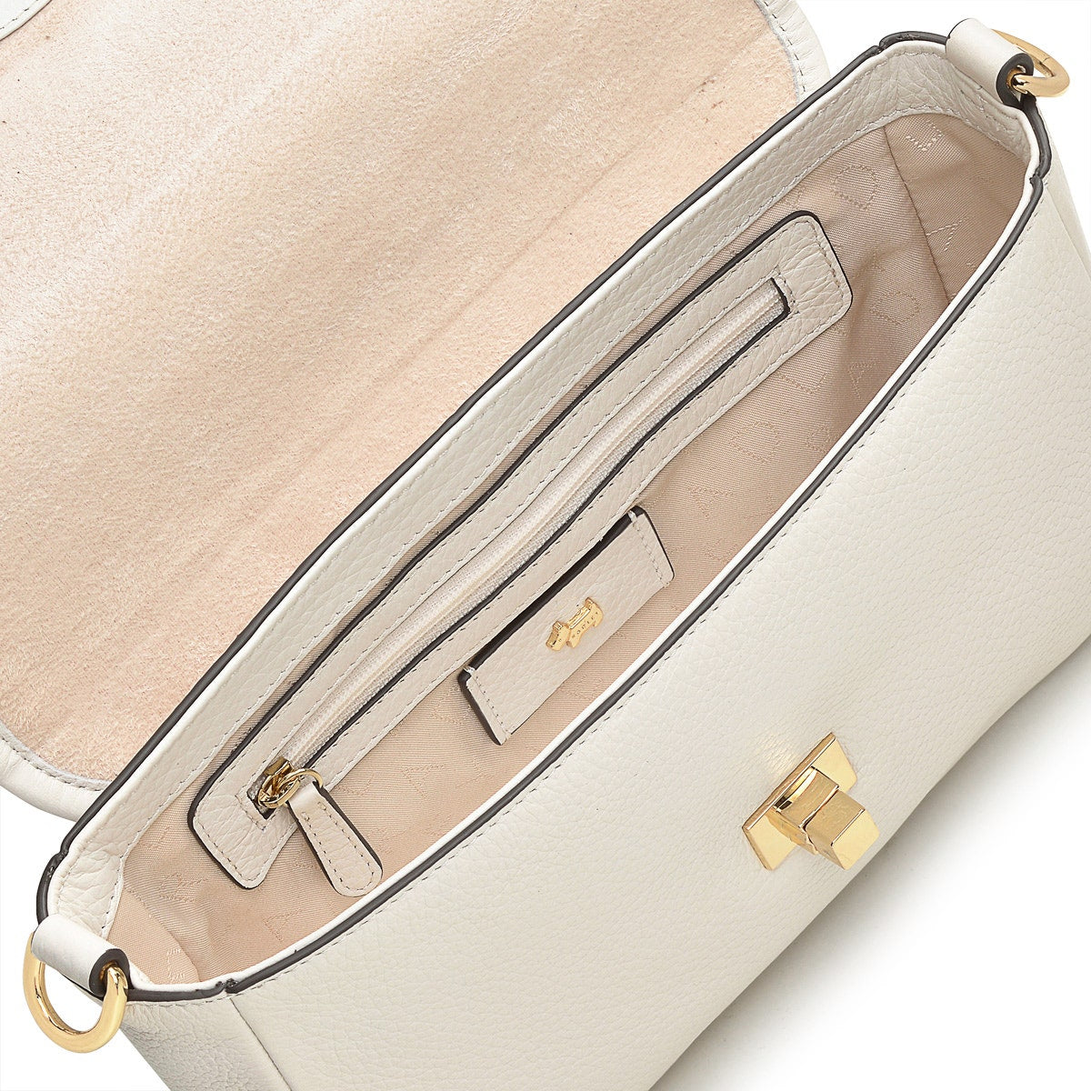 Heirloom Place Leather Medium Flapover Crossbody Bag in Chalk - H8870109