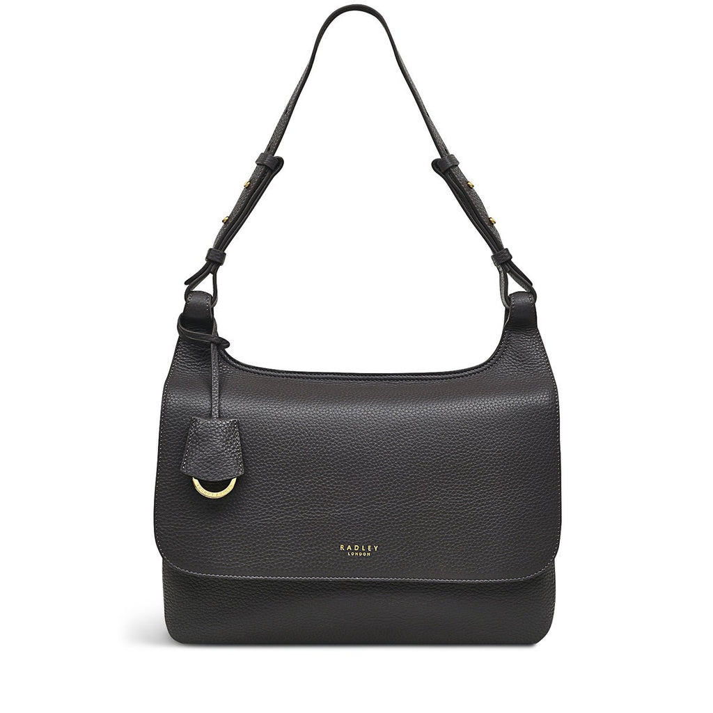 Grove Lane Leather Medium Flapover Shoulder Bag in Thunder - H8871074