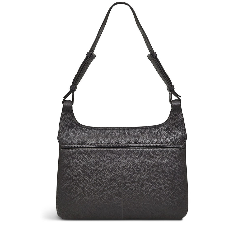 Grove Lane Leather Medium Flapover Shoulder Bag in Thunder - H8871074