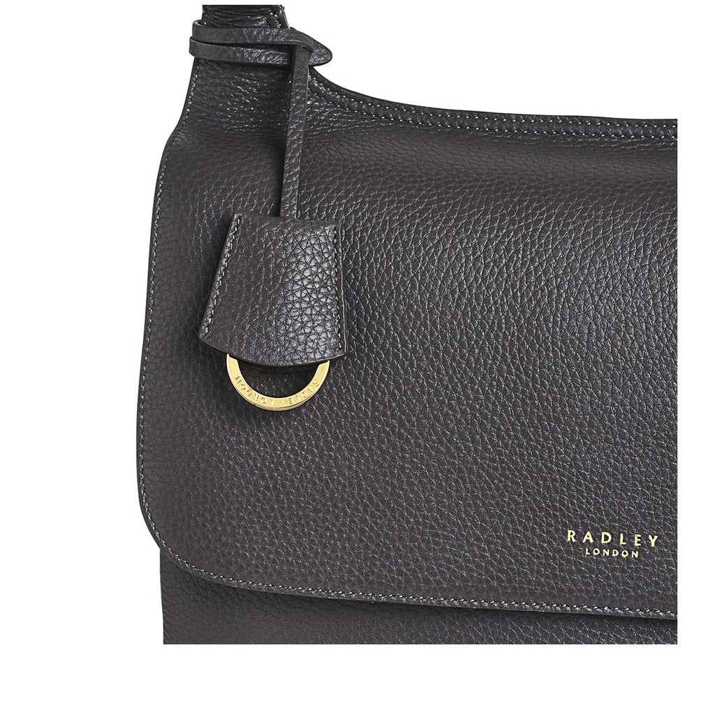 Grove Lane Leather Medium Flapover Shoulder Bag in Thunder - H8871074