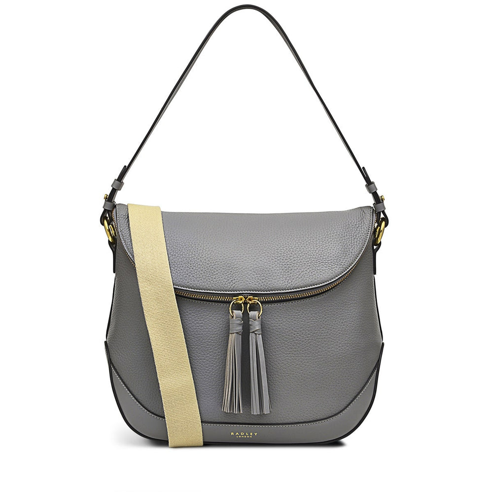 Milligan Street Leather Medium Zip Around Shoulder Bag in Cloud Burst - H8879093