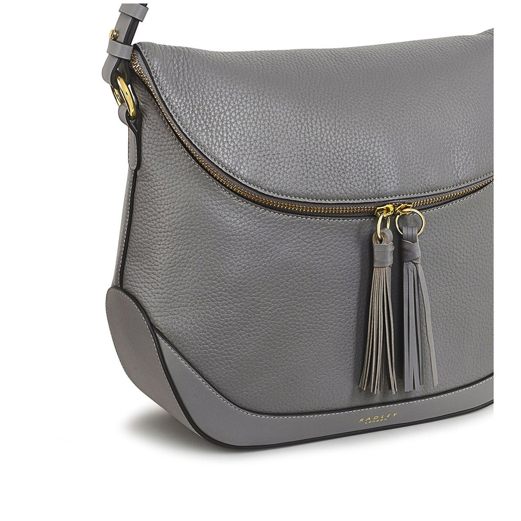 Milligan Street Leather Medium Zip Around Shoulder Bag in Cloud Burst - H8879093